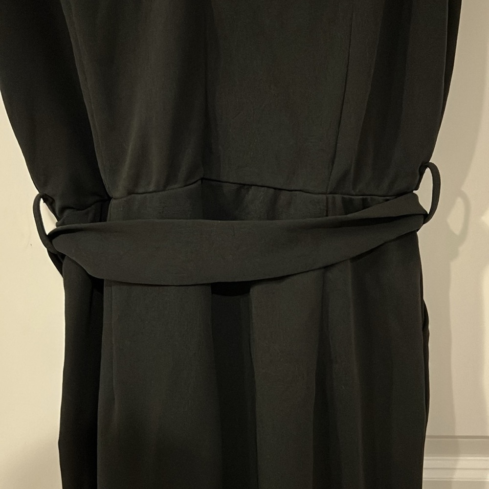 NWT BTFBM women jumpsuit crew neck ruffle sleeve belted wide leg size M - Picture 13 of 15